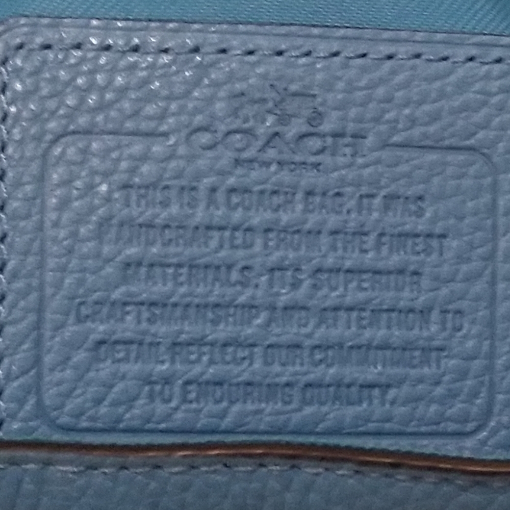 SOLD! NWOT! Coach Mini Turnlock Rucksack Backpack Pebbled Leather Azure Blue - Picture 11 of 16